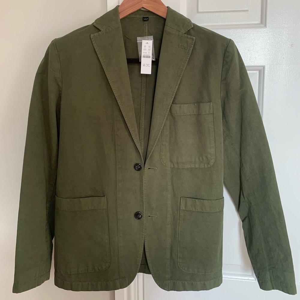 J. Crew Garment-dyed cotton-linen chino suit jacket